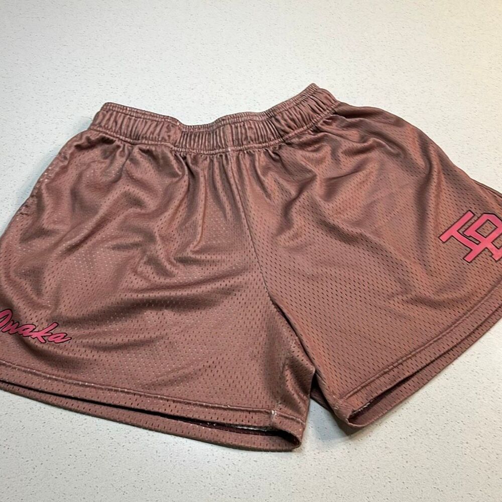 Inaka Power Brown Pink Mesh Shorts Size Large
